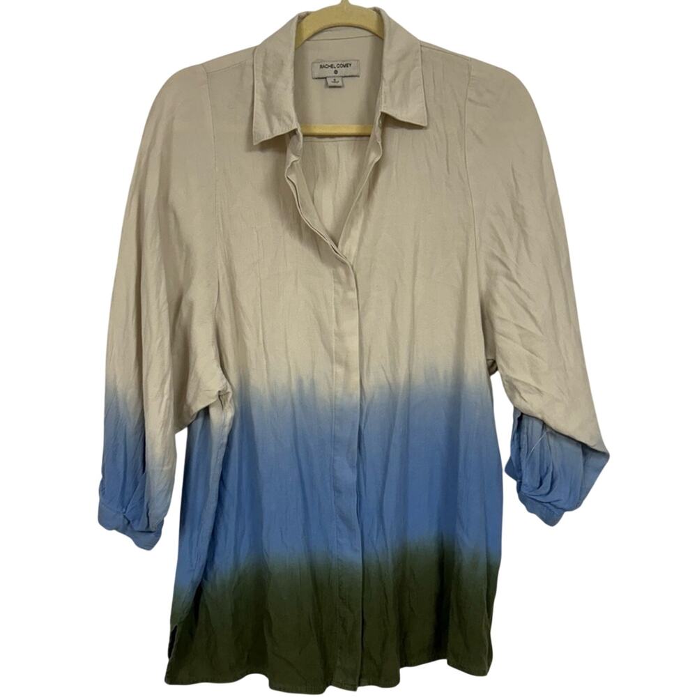 Rachel Comey Target Blue Green Ombré Button Down Shirt Womens S Casual Beachy